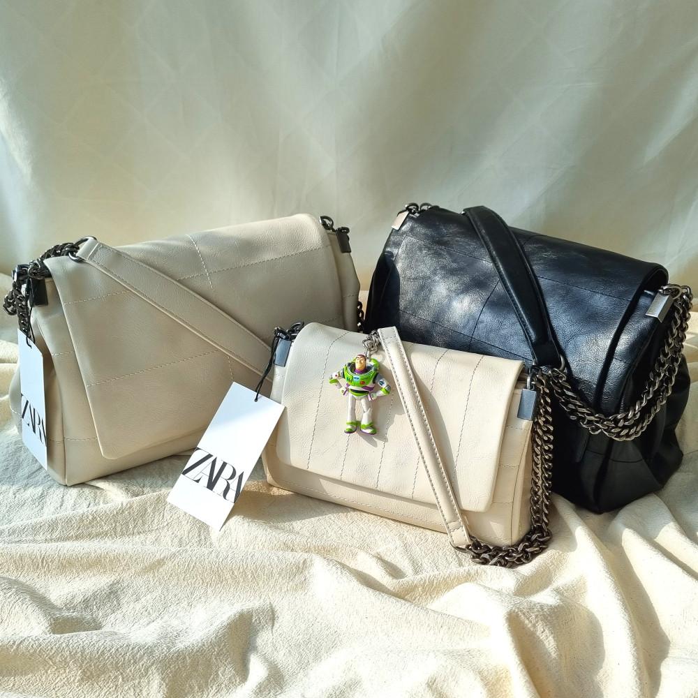 자라 유나백 유나 가방 락 플랩 숄더백 카세트백 크림 베이지 6360 615