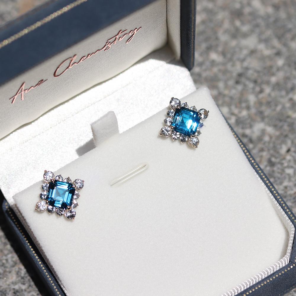 london blue topaz & sapphire jasmine earrings
