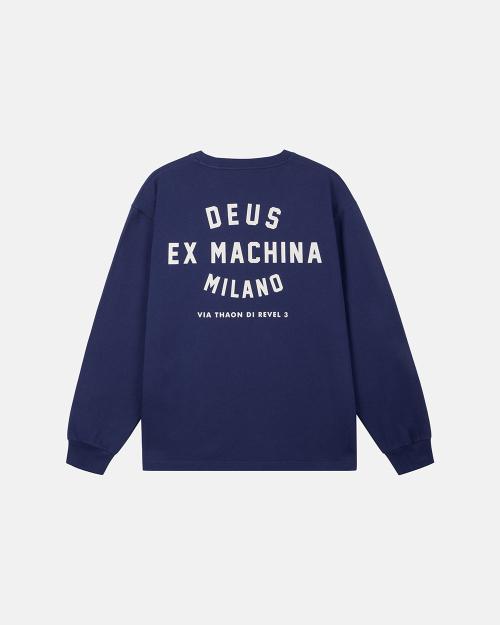 Milano College Address Ls Tee_Blue