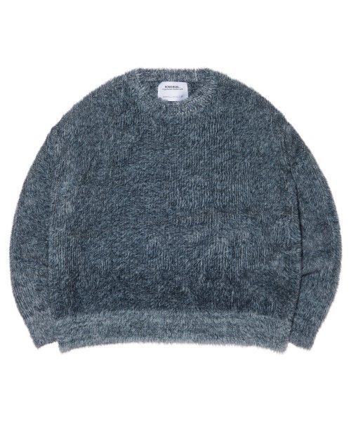 CROPPED HAIRY KNIT - MELANGE