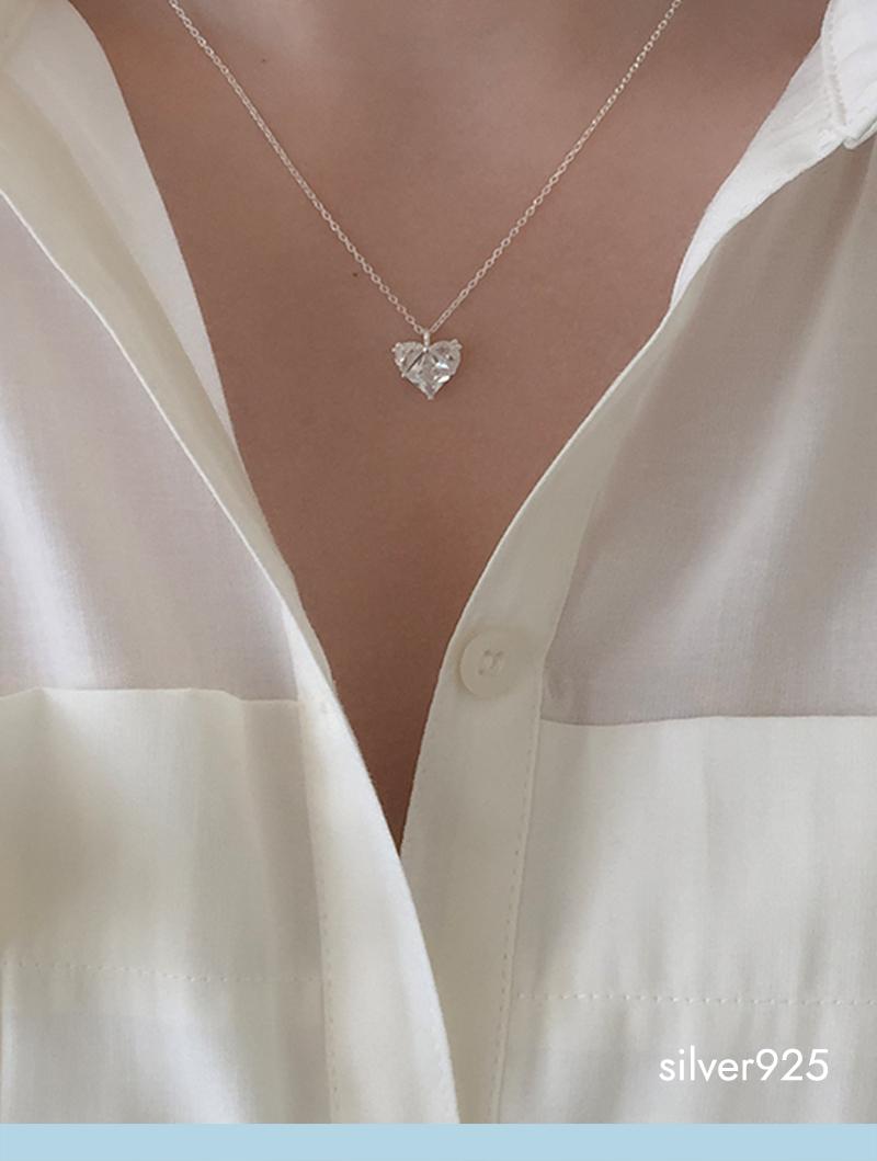 ice heart necklace (silver925)