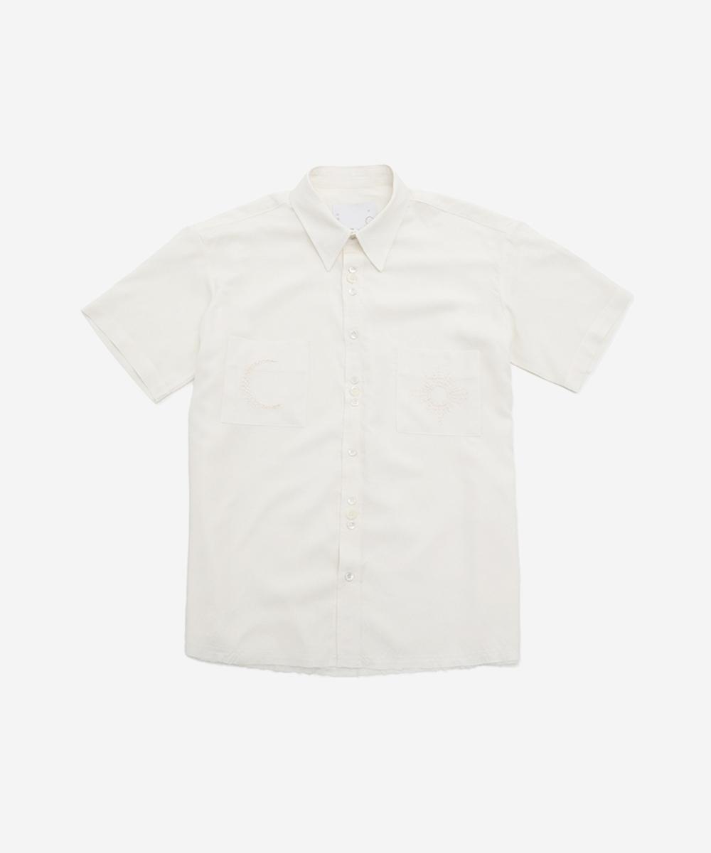 Sun&Moon Embroidery Shirt (ivory)