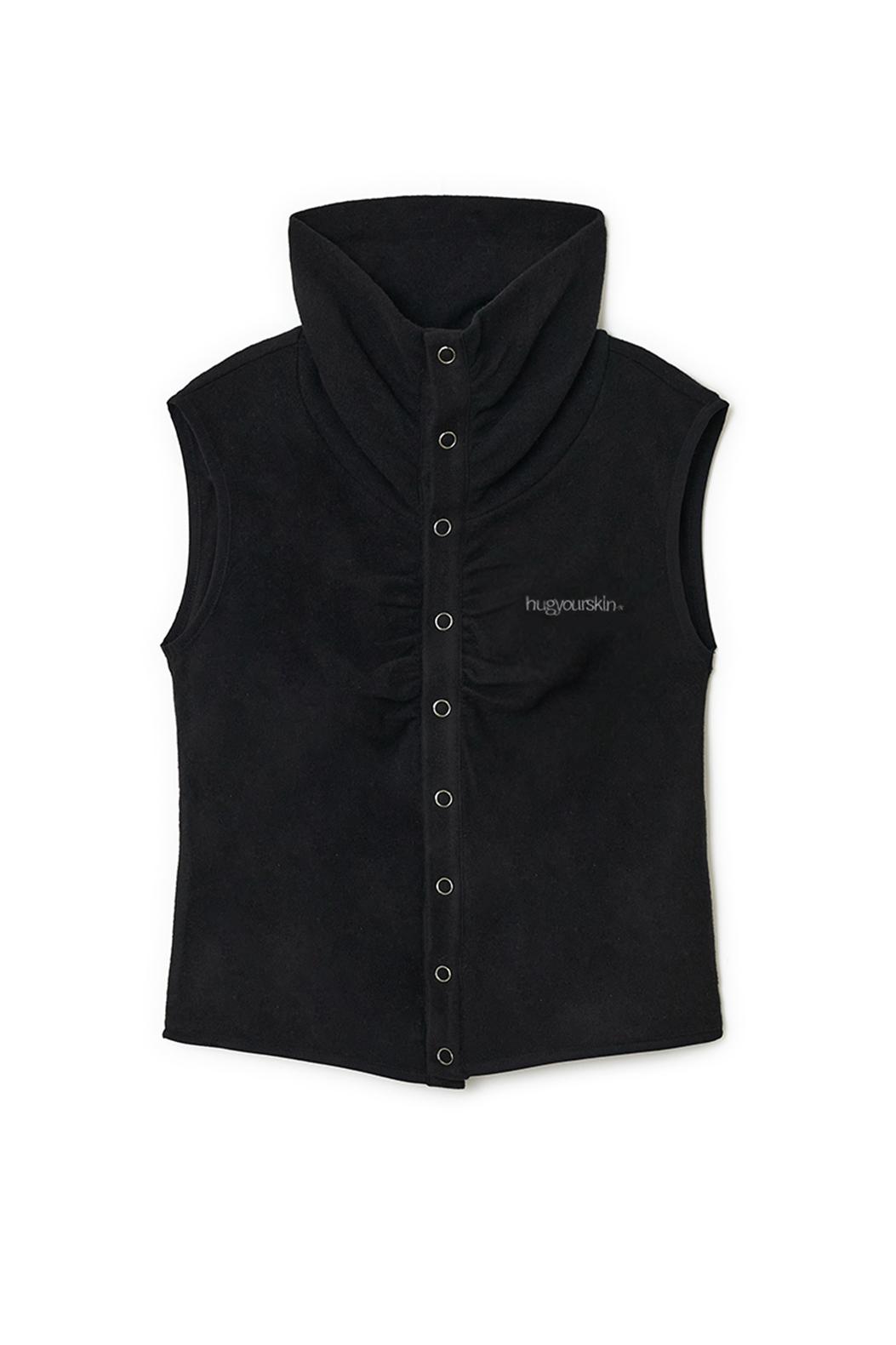 Fleece turtle neck vest (Black)