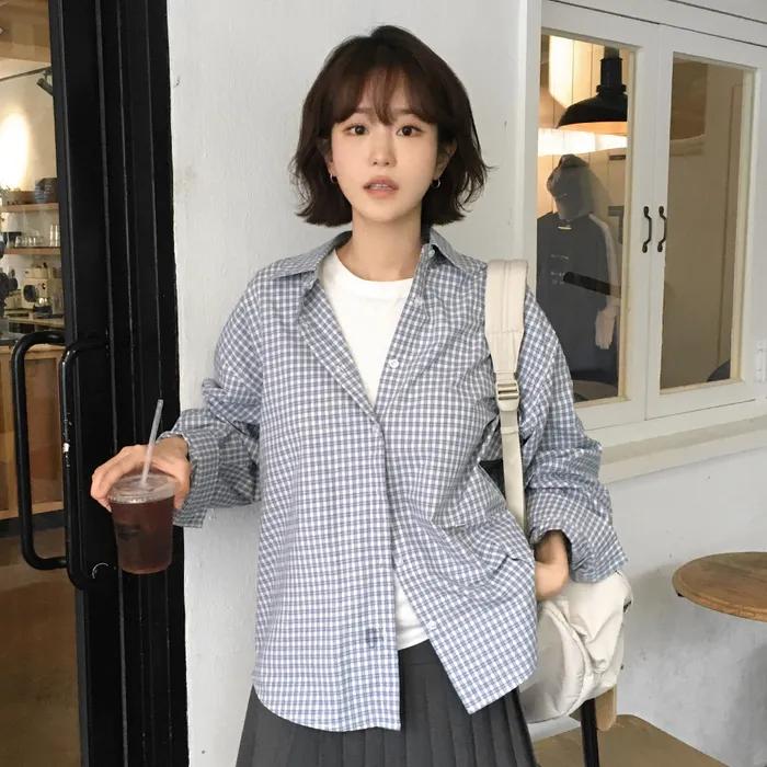 (우먼) 루즈핏 셔츠_스카이블루