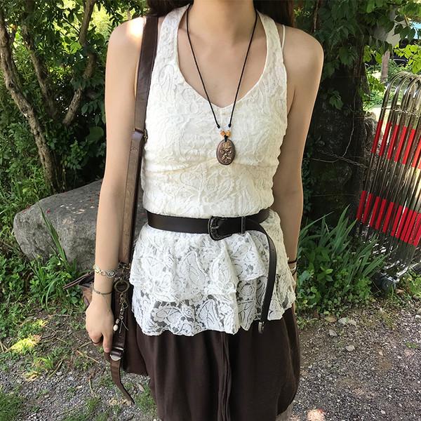 에노 플라워 홀터넥 슬리브 ( eno flower halterneck sleeve )