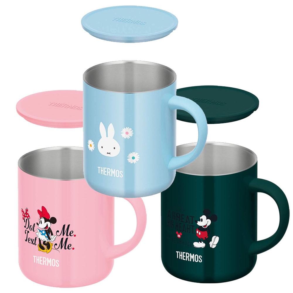 써모스 보온보냉 텀블러 350ml 뚜껑있는 머그컵 미피 미키 미니 일본구매대행