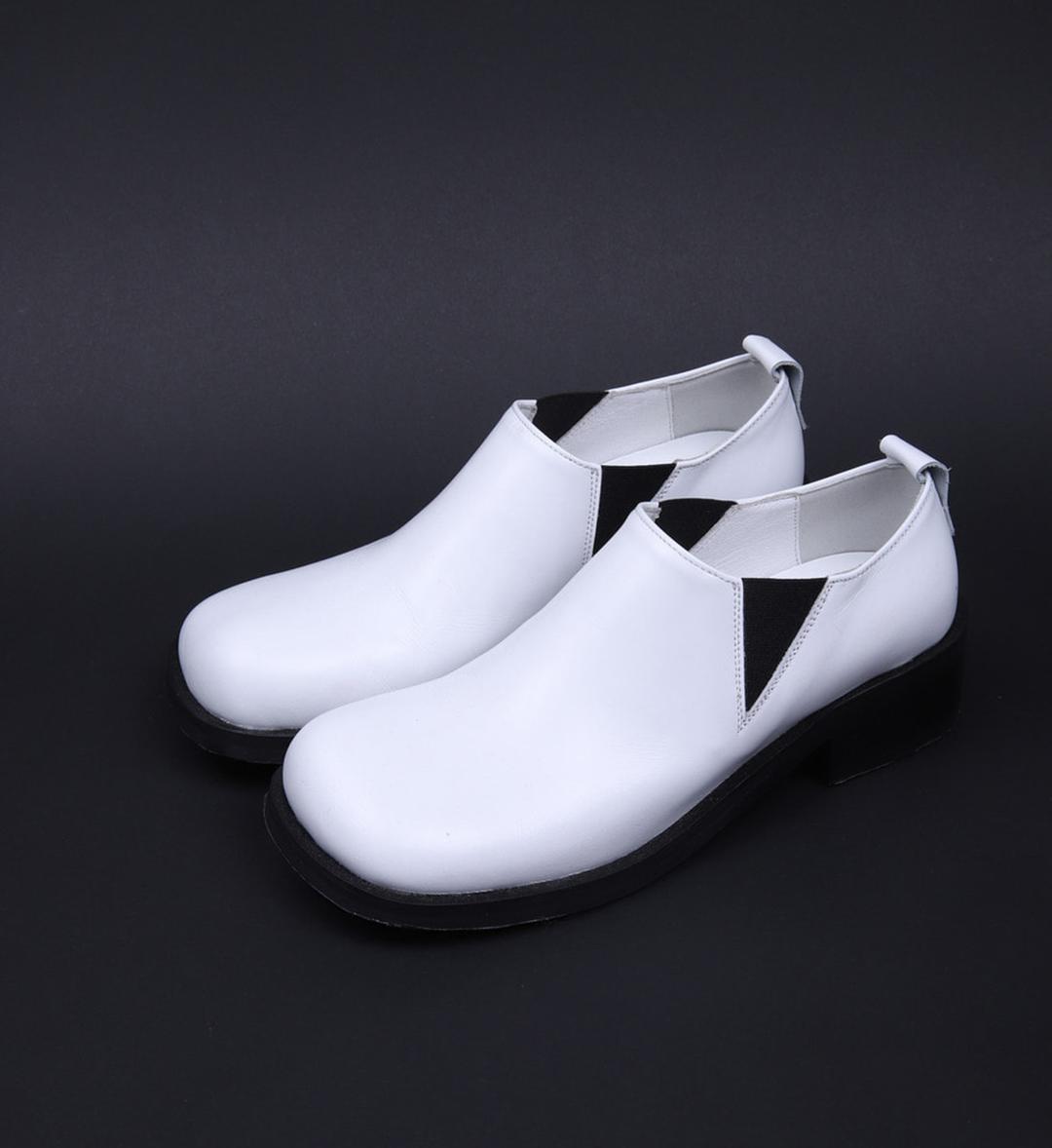 [MOONSUN] Blunt Toe Chealsea Loafer "WHITE\"