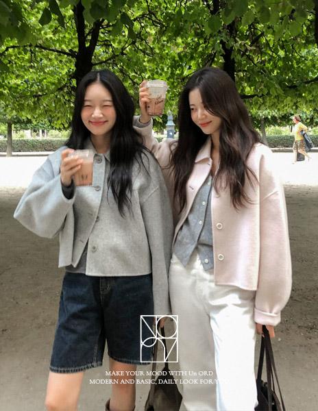 가내스라 [Un ORD] 리저 숏 핸드메이드 코트 (2color/단독주문시오늘출발) (핸메, 숏핸메, 겨울코트, 하프코트, 울자켓, 울코트, 숏코트,  위드울, 위드울코트, 위드울자켓, 가내스라자켓 추천)