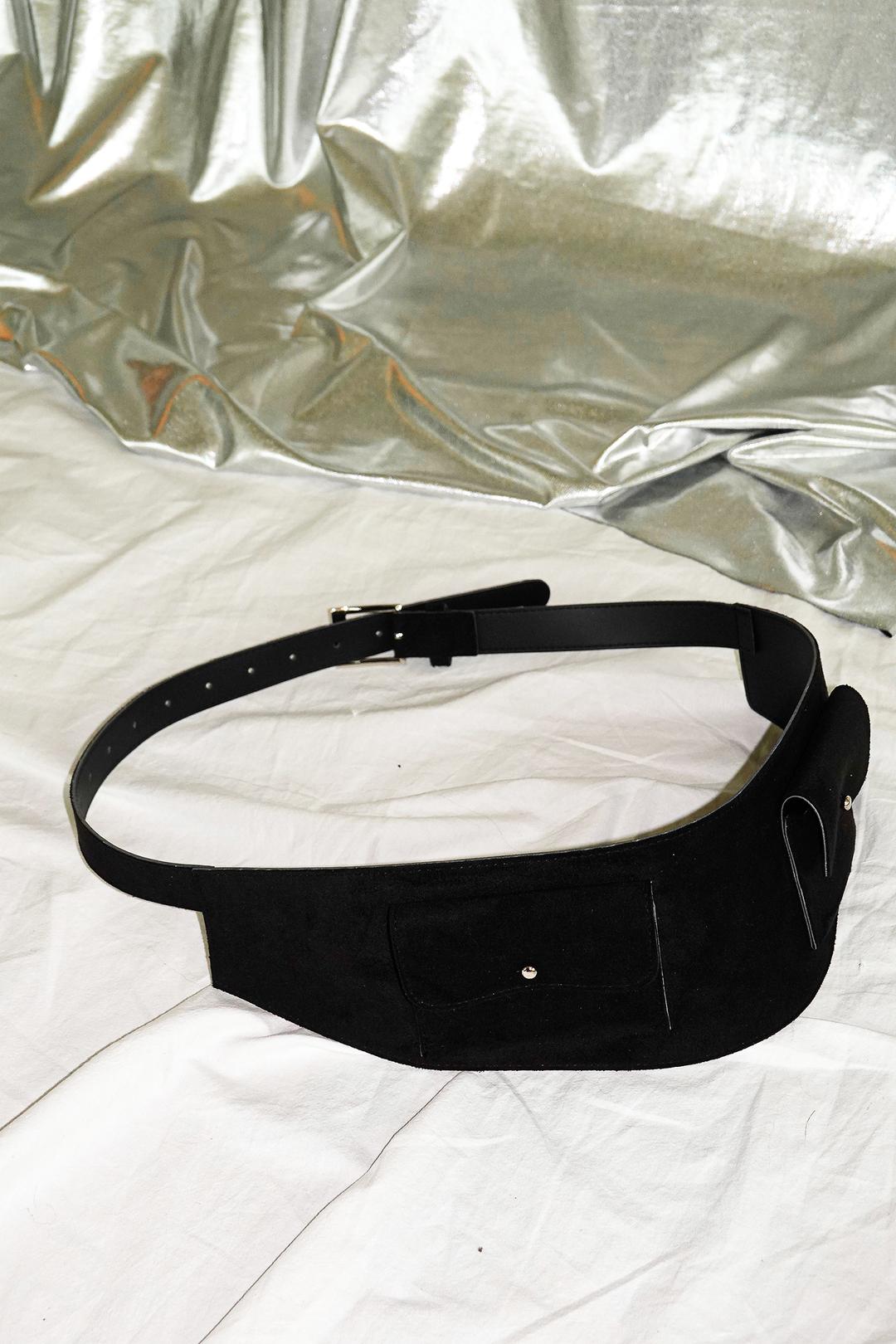 [2COLOR] Wide suede belt