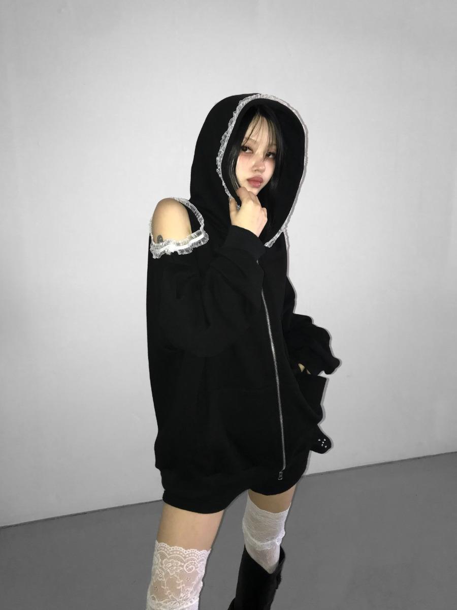 made off shoulder lace hz(2 color)