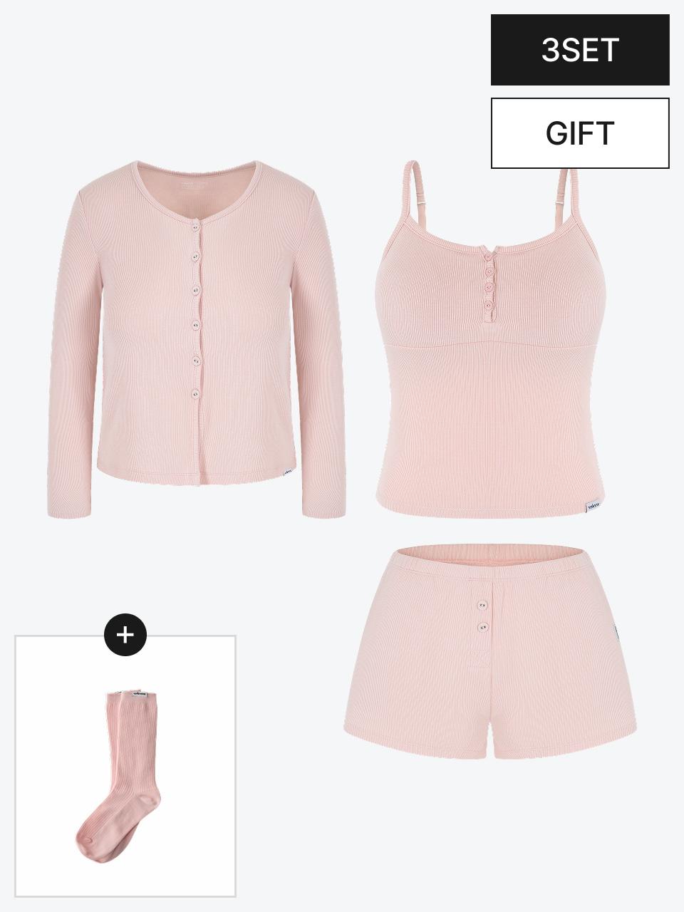 [3종 PACK] 에센셜 브라탑&가디건&숏팬츠