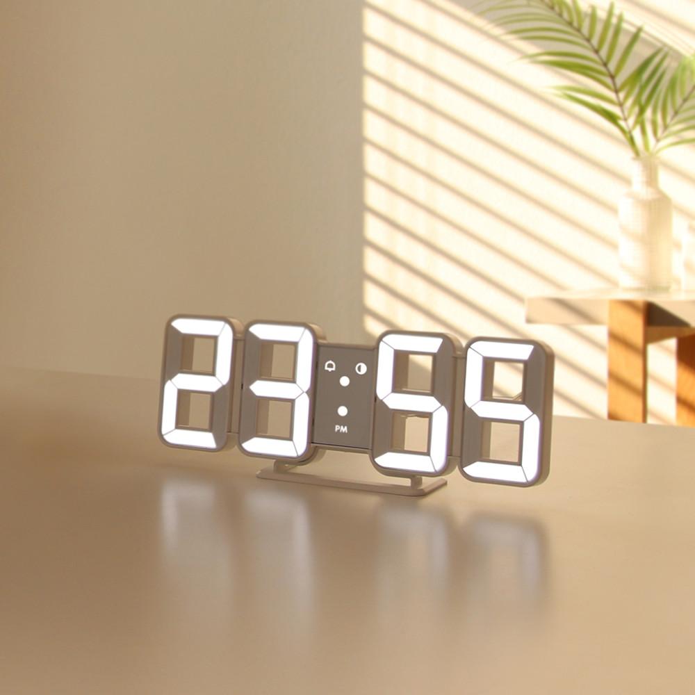 무아스 퓨어 미니 화이트 LED 벽시계 벽걸이 무소음 디지털 전자 거실 인테리어 시계