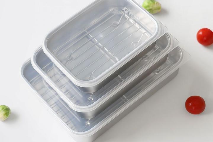 올스텐 멀티 밧드 트레이 뚜껑 3P세트 (1호+2호+3호) 사각 채반 반찬통 보관 용기