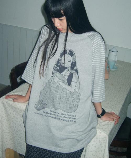 HEESU Overfit Raglan T-shirt [Melange grey]