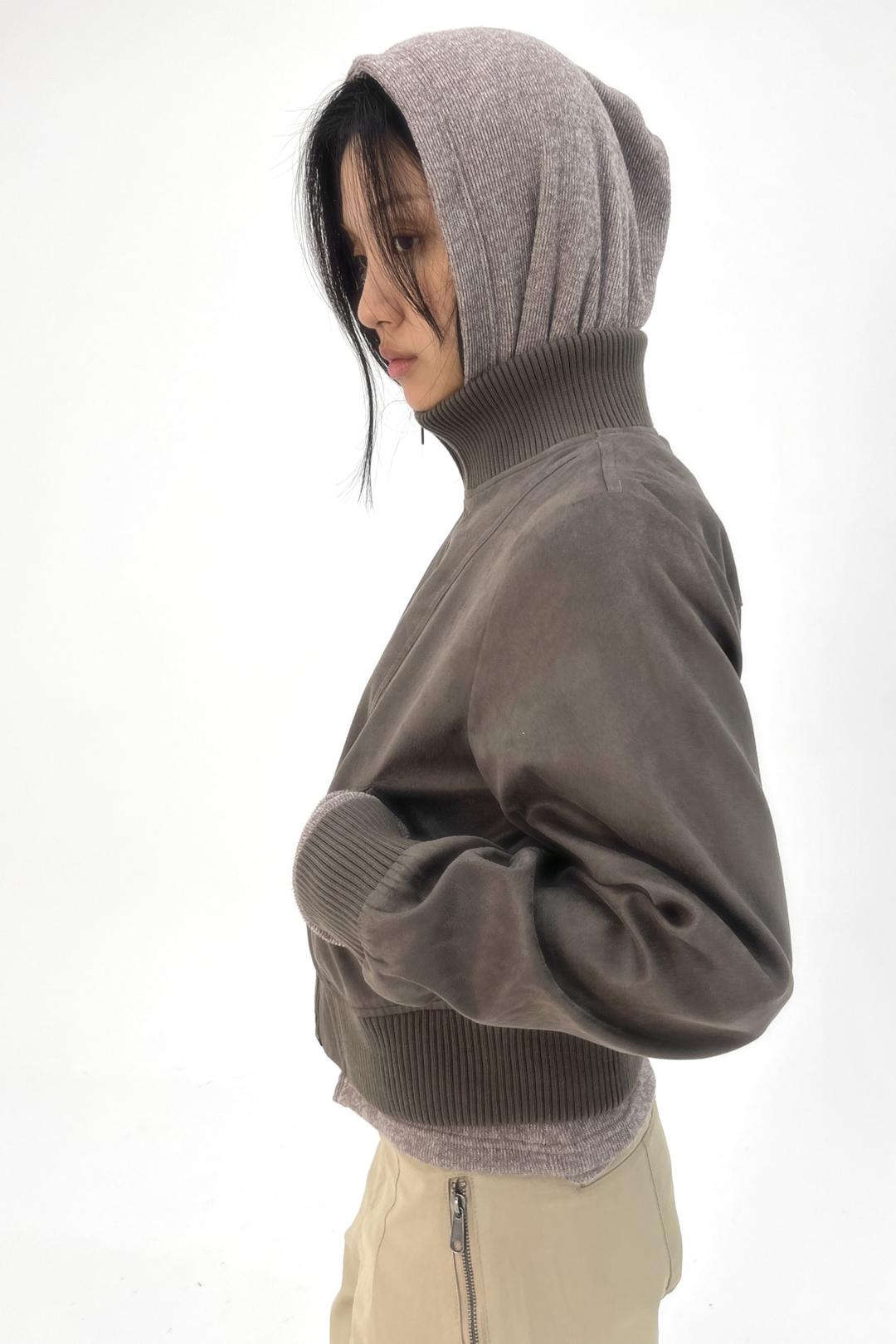 HIGH-NECK SUEDE JACKET