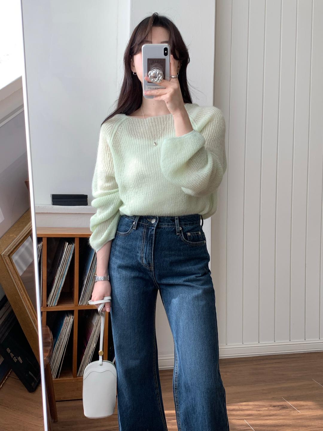 SPRING SEETHROUGH BOATNECK KNIT