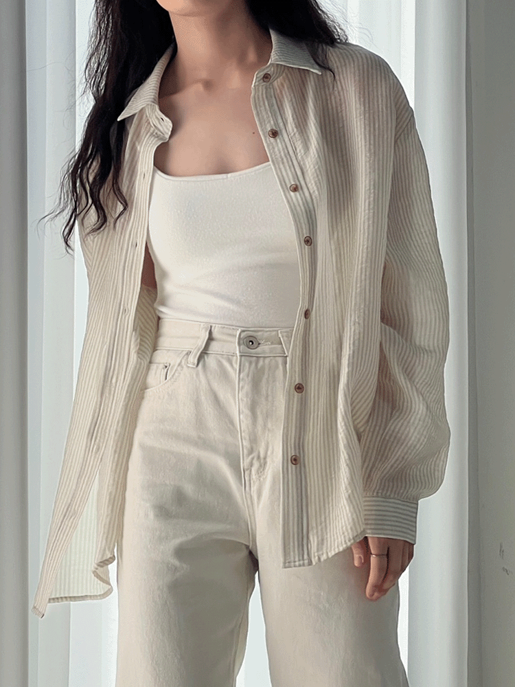 우디 스트라이프 셔츠 | 1 COLOR