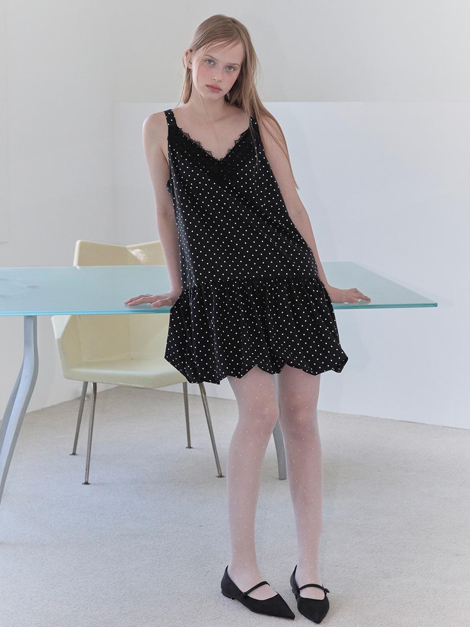 DOT BALLOON ONE PIECE (BLACK)