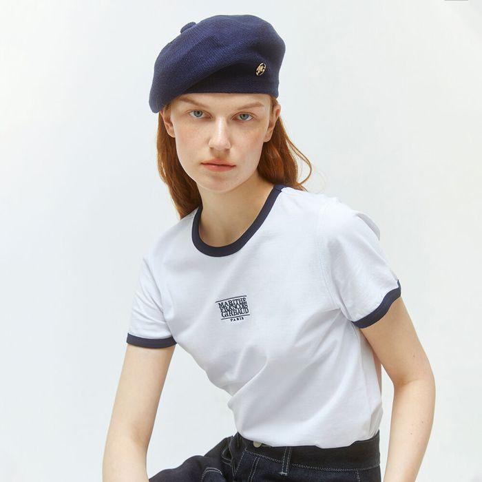 W CLASSIC LOGO RINGER TEE white