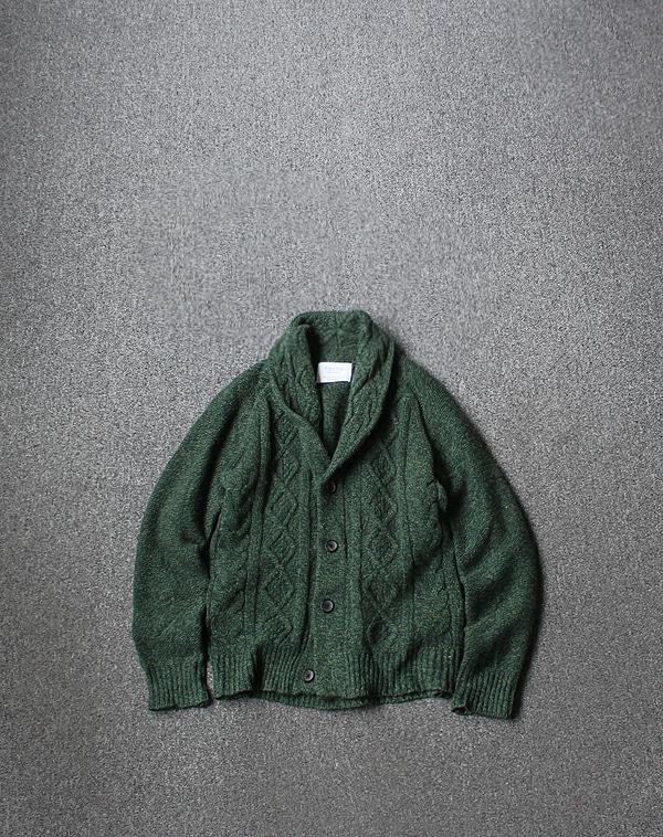 EDIFICE Cable Showl Collar Cardigan