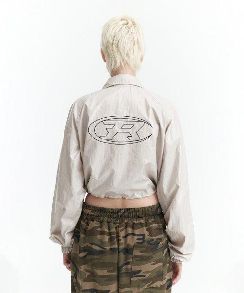 Half Moon Coating Crop Jacket - Beige