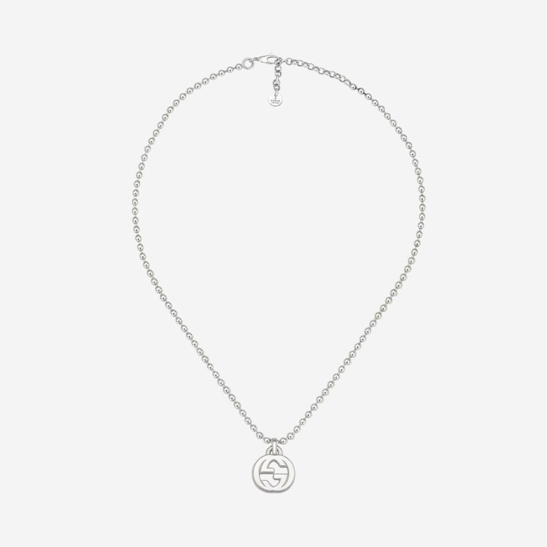 Gucci Interlocking G Pendant Necklace Silver