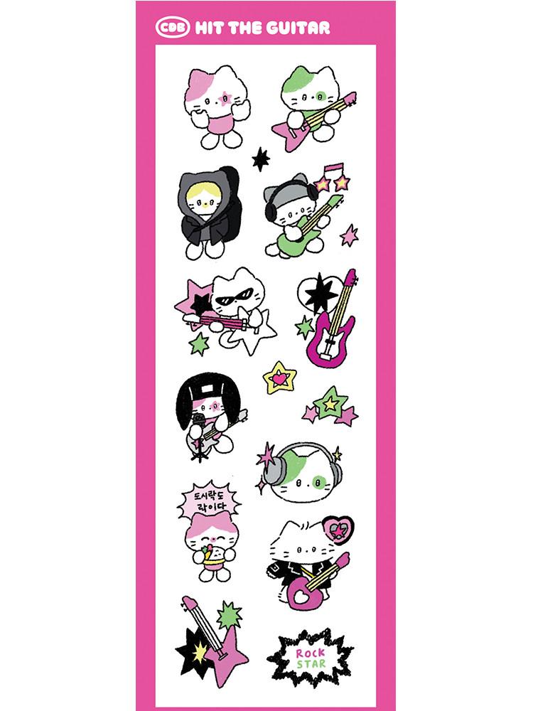 고양이다방 홀로그램스티커 HIT THE GUITAR
