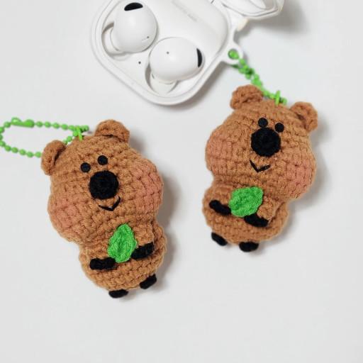 행복한 쿼카 손뜨개 키링
