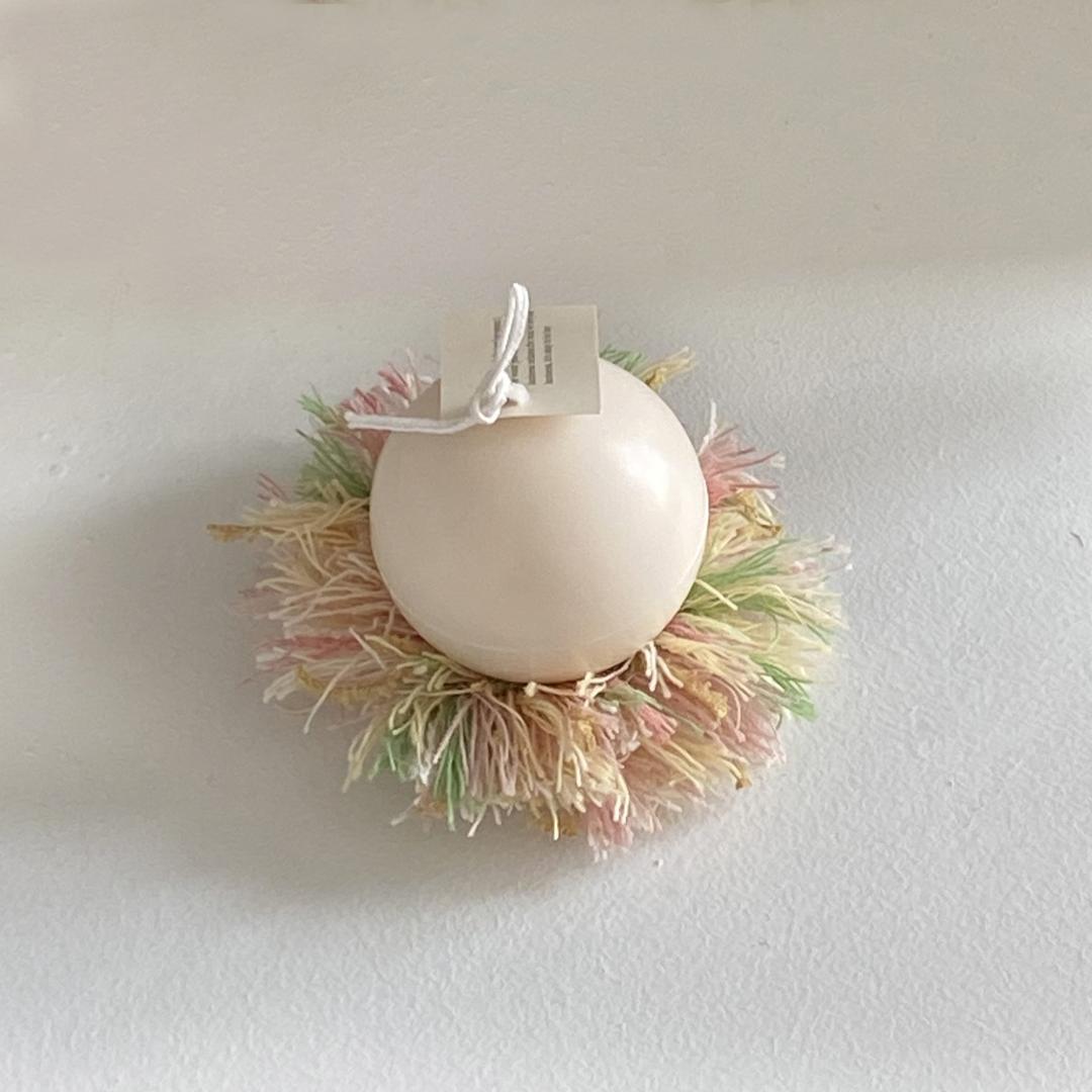 fluffy ball candle _ spring