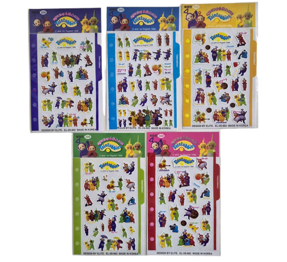 [중고] [고전문구] 텔레토비 6공 스티커