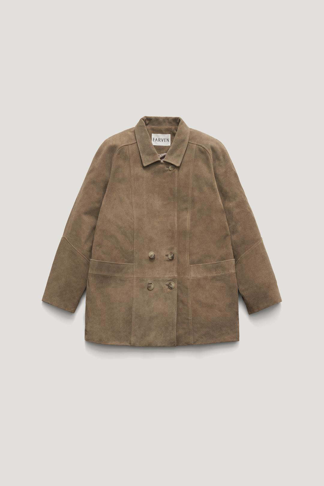 VOLUME DOUBLE LEATHER JACKET_TAUPE / ₩621,000