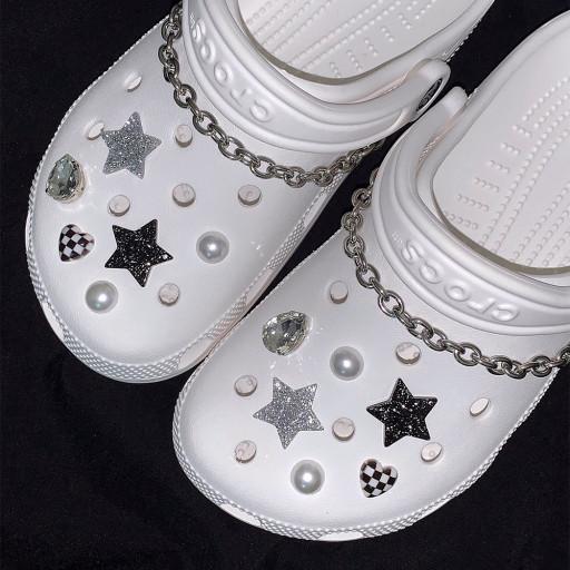 블랙 키치 별 지비츠 세트 & 써지컬 크록스 체인