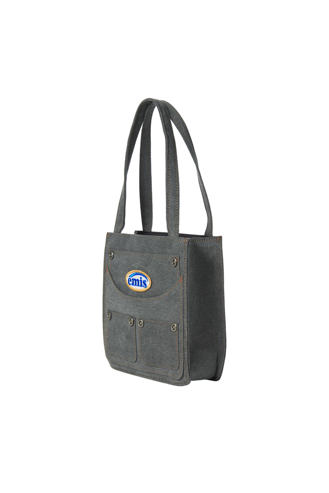 DENIM POCKET MINI BAG-GRAY