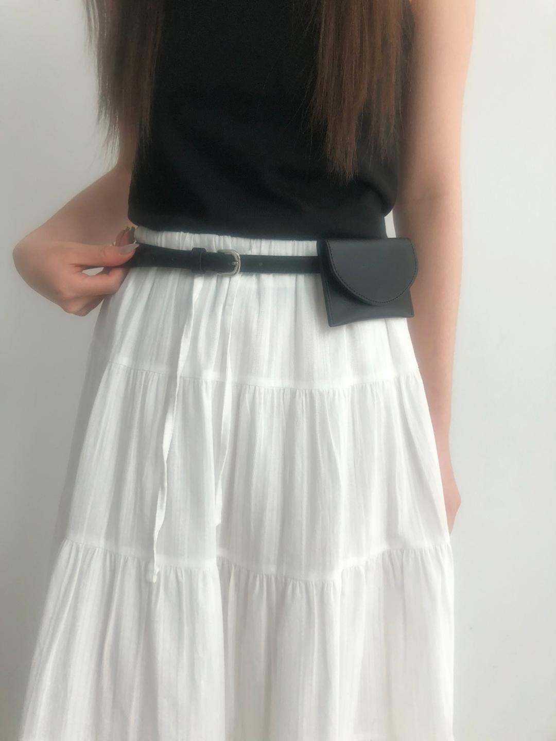 Point card wallet belt (Ivory, black)