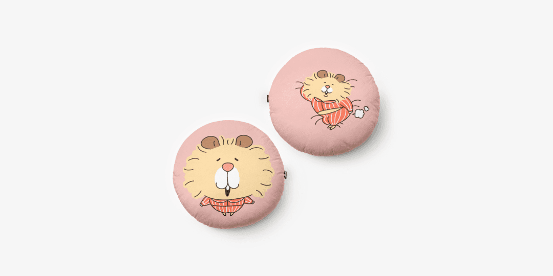 북슬 햄뿡이 원형쿠션 색선택가능