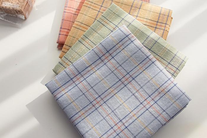 체크가좋아 순면 손수건 스카프 키친크로스 덮개 4colors