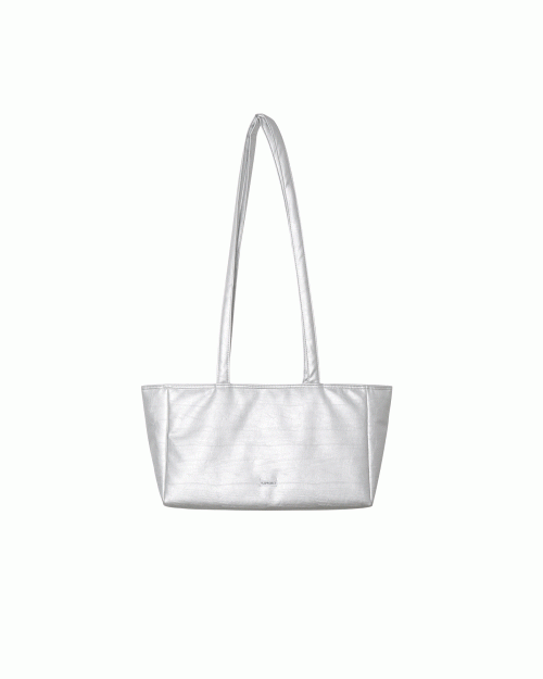 2-way Leather padding bag_silver