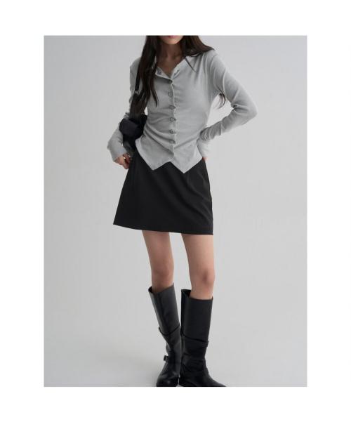 후드 셔링 카디건  그레이