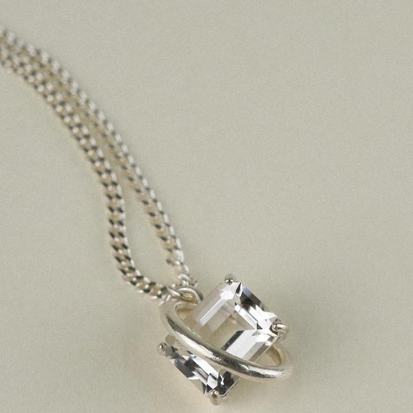 Orbit Necklace_Clear Quartz