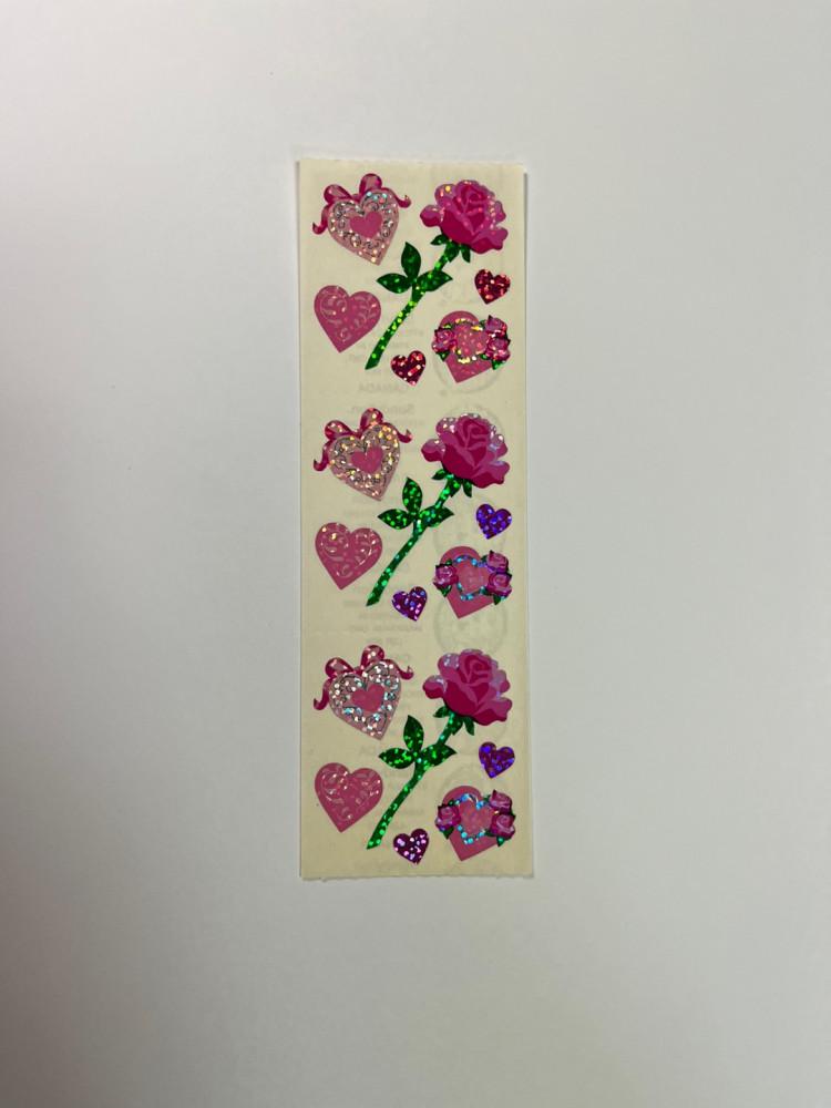 SANDY LION 샌디라이온 빈티지 스티커 장미 하트