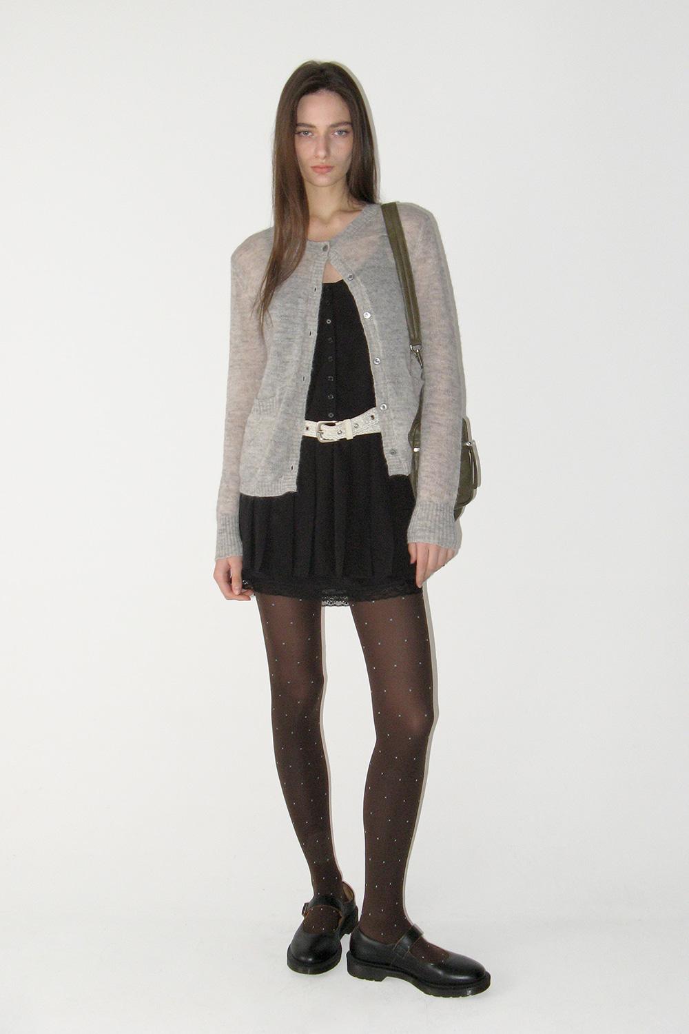 Mohair Sheer Cardigan, MELANGE GRAY