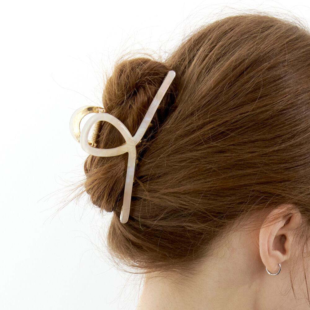 Marble Twist Hair Claw Clip (Moonlit White)