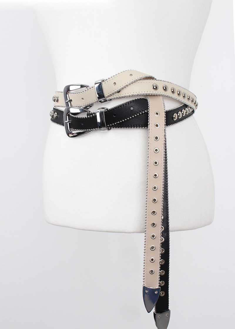 WESTERN STUD LONG BELT (2color)