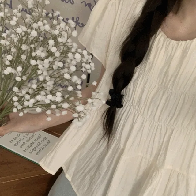 포리 날개 캉캉 밴딩 블라우스(2color)