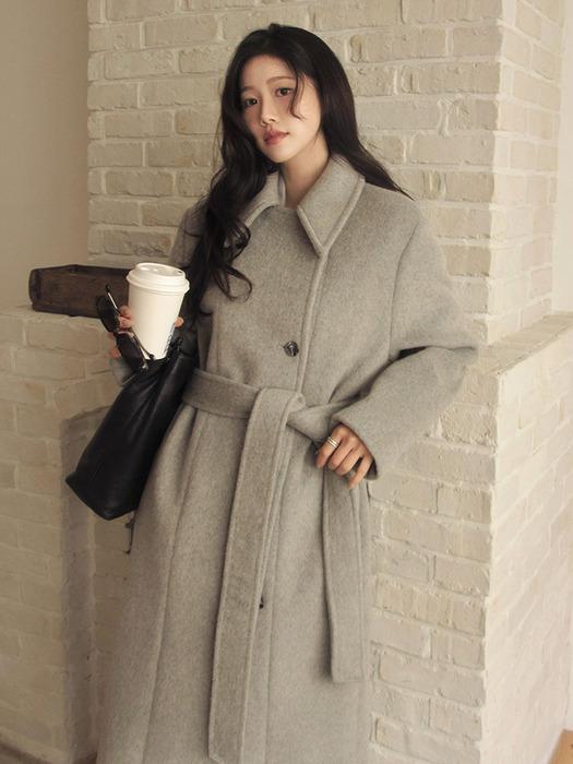 OVERFIT WOOL LONG COAT LIGHT GRAY 오버핏 울 롱 코트 라이트 그레이