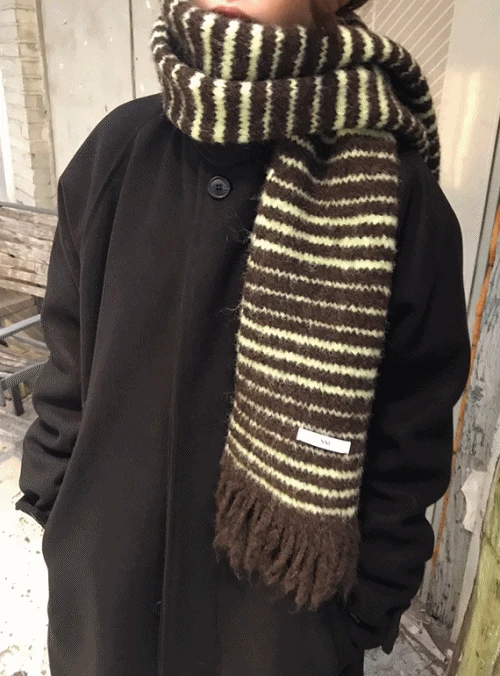 로이 울 스트라이프 머플러