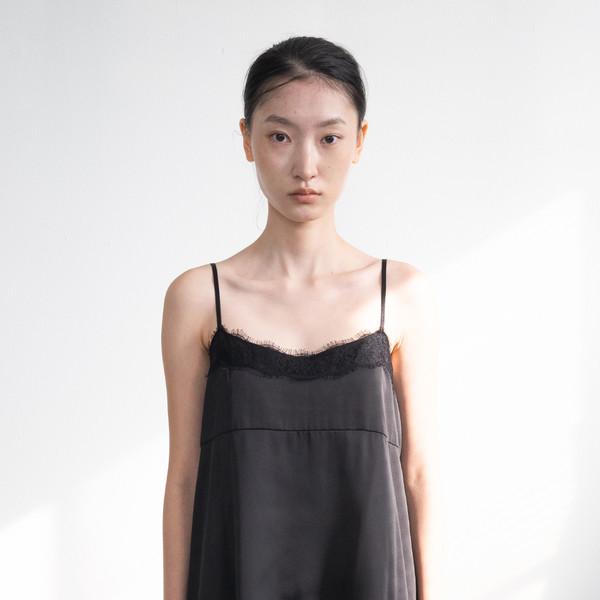 Bloom Lace Slip Dress (Black)