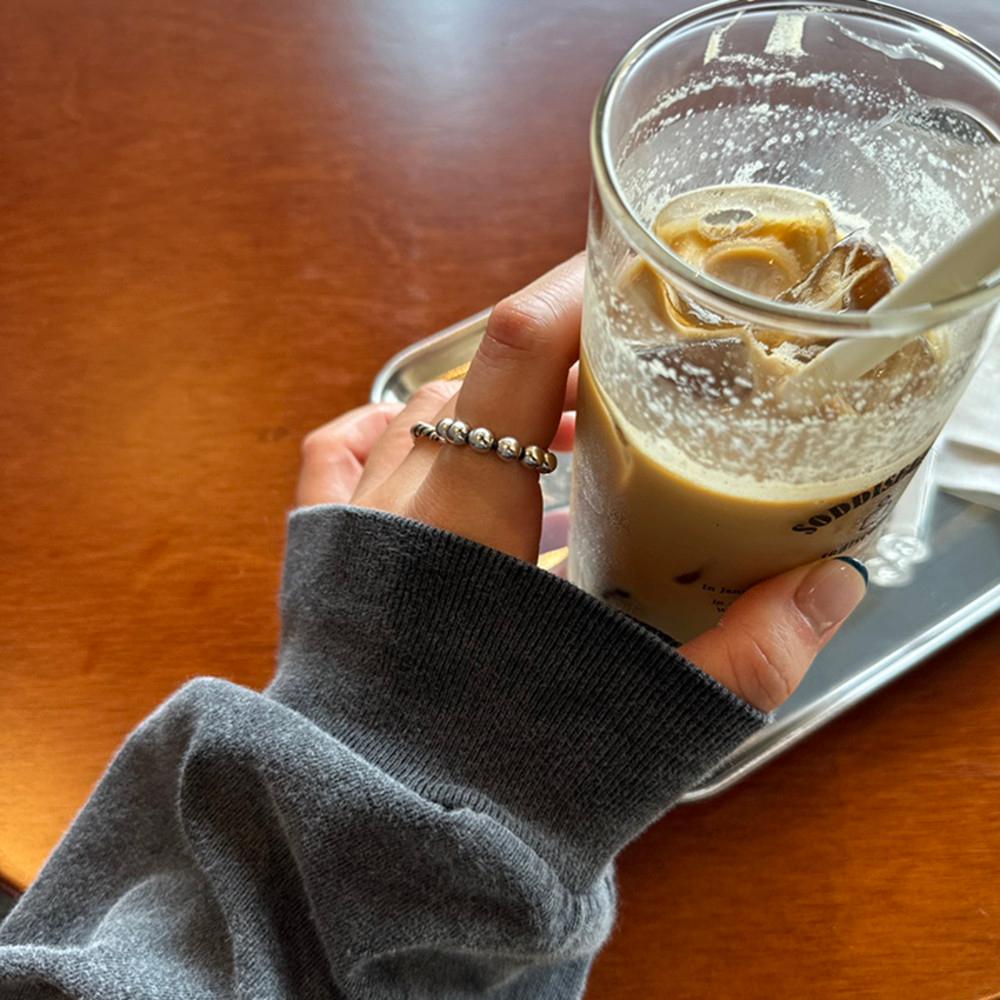 5mm실버볼반지 실버925 볼륨 볼드링 은볼 컷팅 레이어드 유화 여자은반지 남녀공용