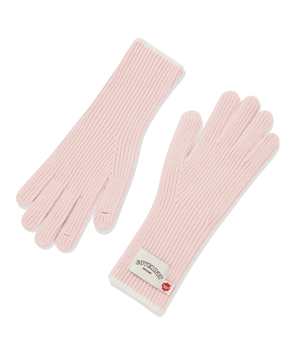 클로버하트 니트 롱장갑 라이트 핑크