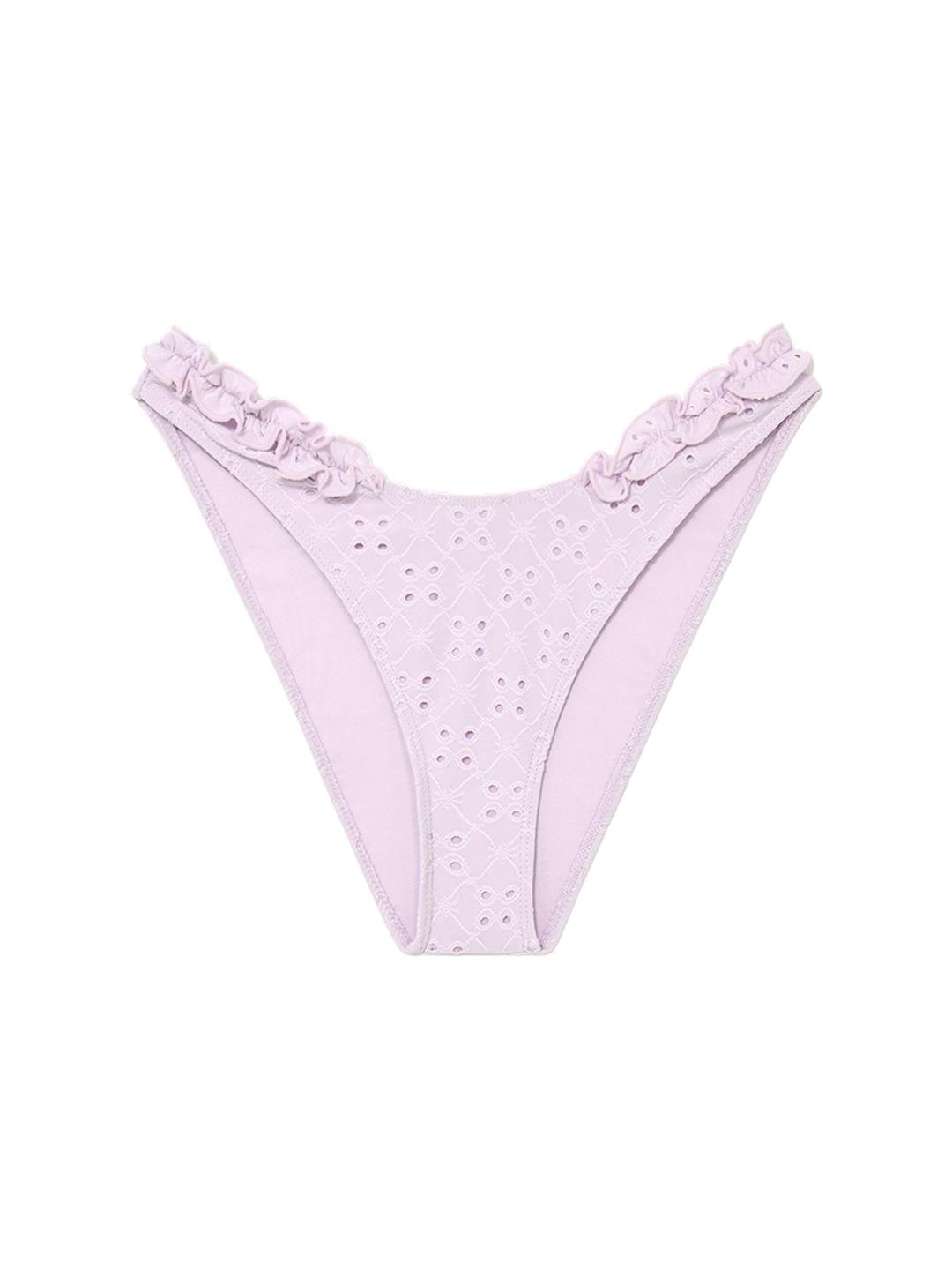 FRILL HIGH CUT BIKINI BOTTOM (PALE LILAC)